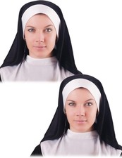 2 Pieces Nun Habit Costume Hat Accessory Headpiece for Medium