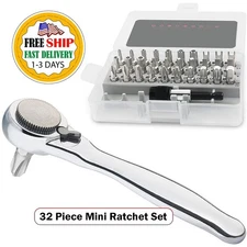 Juego De Dados 32 Piezas Herramientas Mecanicas Trinquete 1/4 Pulgadas En Oferta