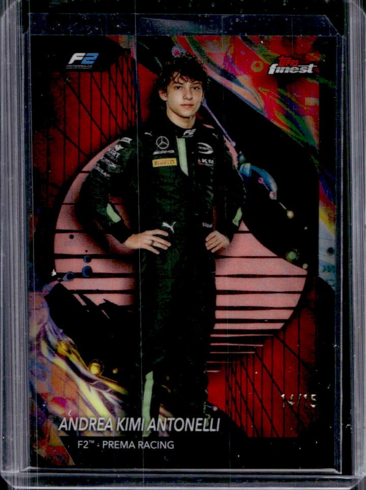 2024 Finest F1 Andrea Kimi Antonelli Red/Black Vapor Refractor Uncommon #/15