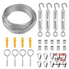 Shineyoo Wire Rope Kit 1/16" 100FT- Vinyl Coated 304 SS- 7x7 Strand 1/16"-100FT