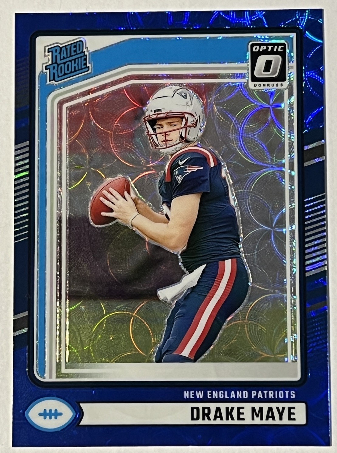 2024 Panini Donruss - Rated Rookie Drake Maye Optic Preview Blue Scope Prizm RC