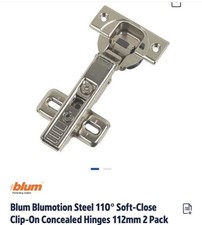 Blum Soft Close Hinges 1 Pair New