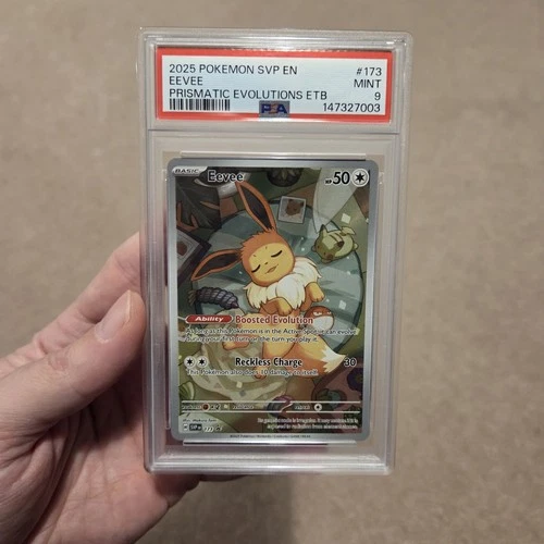 Pokemon Card - Eevee SVP 173 Black Star Promo Holo Rare - PSA 9