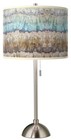Giclee Glow 28" Marble Jewel Brushed Nickel Pull Chain Table Lamp