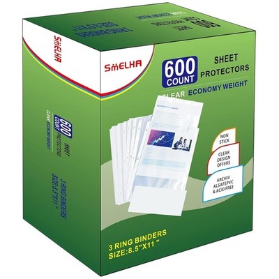 Archival Safe Page Protectors, 600 Pack, Top Load