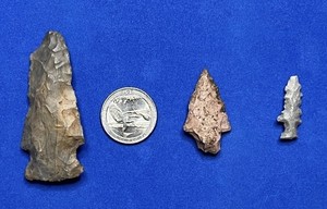 Real Native American Indian Arrowhead Spear Lot Of 3 NE Oklahoma