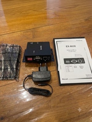 EXSYS EX-6030 1 Port RS232 Seriell LAN Adapter Metallgehäuse mit Zubehör NEU