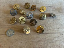 US Army Collar Disc Badge Pin Insignia Vintage Military Lot Of 14 WW2 Modern