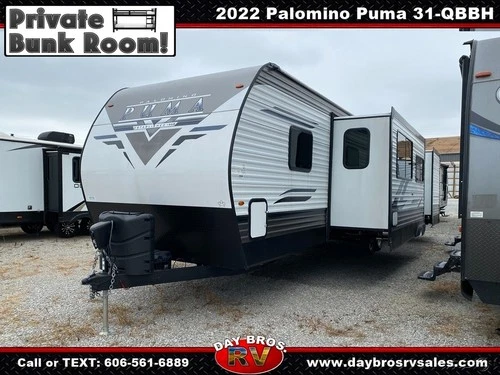 22 Palomino Puma 31QBBH Lite Travel Trailer Towable RV Camper Bunkhouse Slides