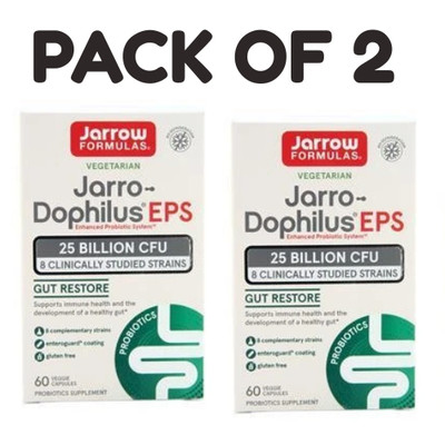 Jarrow Jarro-Dophilus EPS (25 Billion CFU) 60 vcaps PACK OF 2