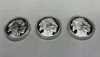 Highland  Mint Lot Of 3 1 oz .999 Fine Silver Buffalo Round In Capsule Bullion