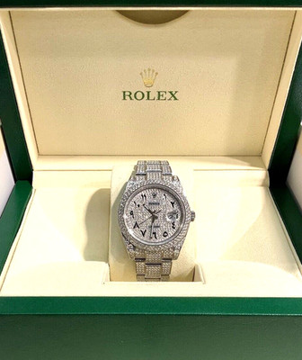 ROLEX 126300 DATEJUST 41 S/Steel 24.5CTS H/VS2 Natural White Diamonds Everywhere