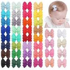 80Pcs Hair bow Clips 2Inch Mini Hair Clips for Baby Fine Hair Grosgrain Ribbo...