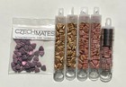 Lot Czech Glass 6mm Triangle 2 Holes Beads Gold Pink Czech Mates Jewelry Making — photo 1