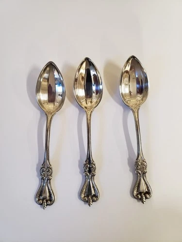 3 Old Colonial Sterling Silver Demitasse Spoons 3 7/8" Towle 1895