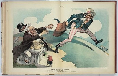 Puck Cartoon Canal Business Is Business Uncle Sam Europe 1905 Dingley Tariff