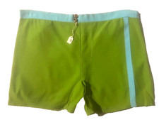 Rare Vintage 50s 60s Mens Green  Turquoise Stretch Swim Trunk Swimsuit sz M