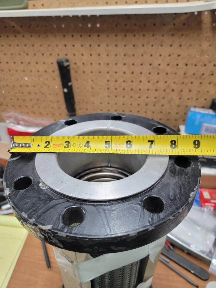 Manguera flexible/junta de expansión de acero inoxidable trenzada con brida de 4" X 18". Envío gratuito L48 Foto 4 de 4