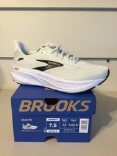 Brooks Ghost 18 White Black Rose Gold Mesh Low Top Sneaker Women 120482 1B 105