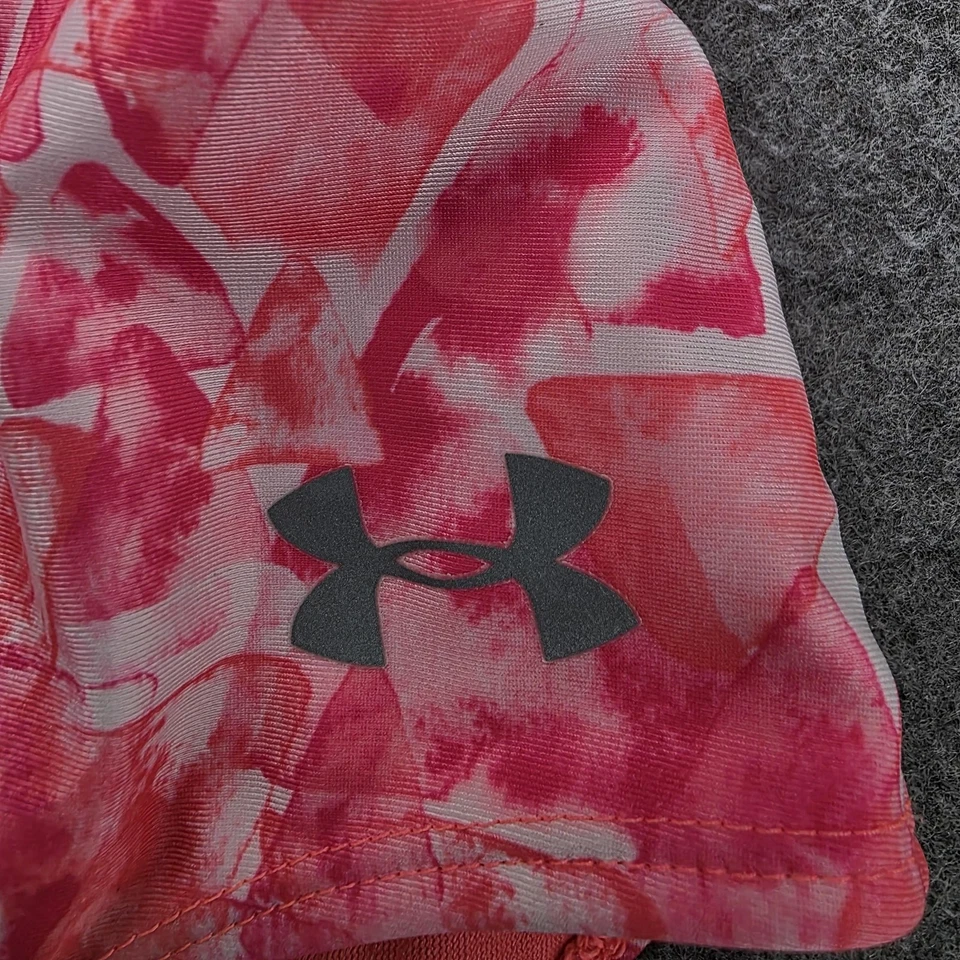 Traje de baño Under Armour niñas talla 10 rosa rojo geométrico de una pieza HeatGear natación Foto 2 de 4
