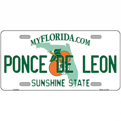 Ponce de Leon Florida Metal Sign