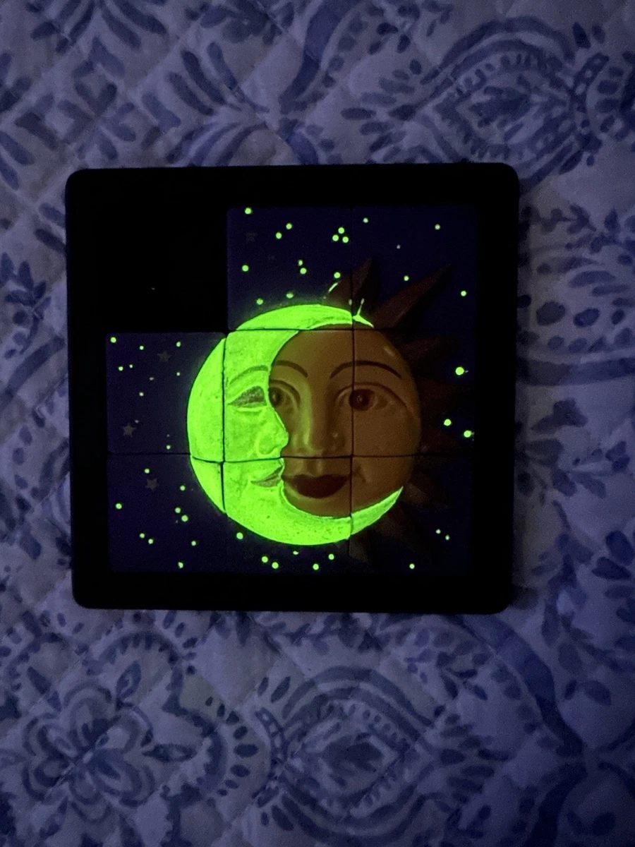 VTG 1993 DaMert Sun Moon 3D Slide Puzzle Celestial Glow In Dark