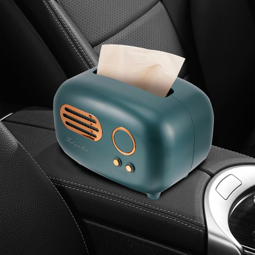 Tissue Box Mini Retro Radio Forma Tissue Caja de Almacenamiento Contenedor Escritorio- - Imagen 6 de 12