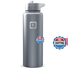 IRON FLASK Camping Hiking Hydration Flask with Straw, Wide Mouth Insulated St
