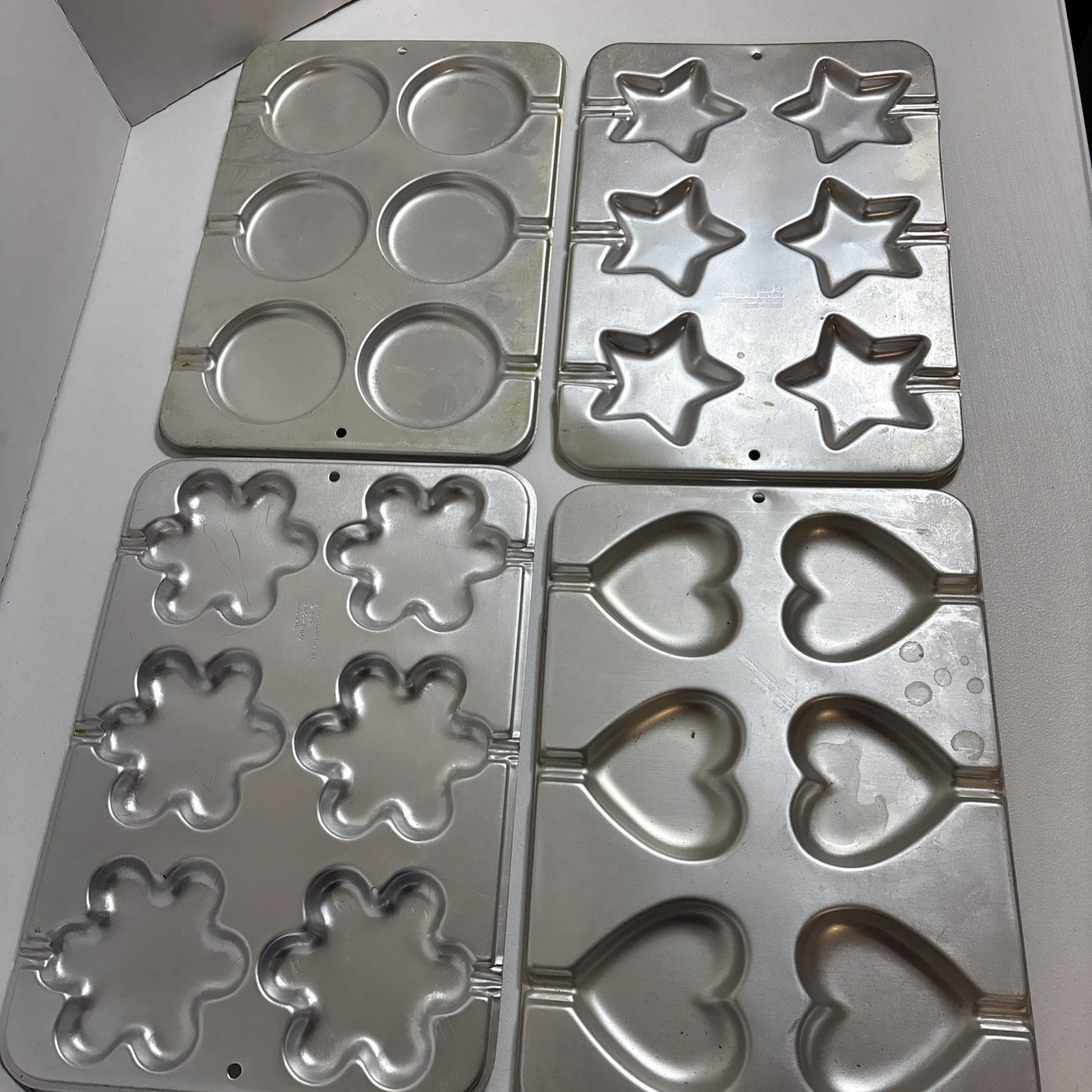 4Vintage Wilton Molds—STAR Cookie Mold, FLOWER Mold, HEART Mold, LOLLIPOP Mold