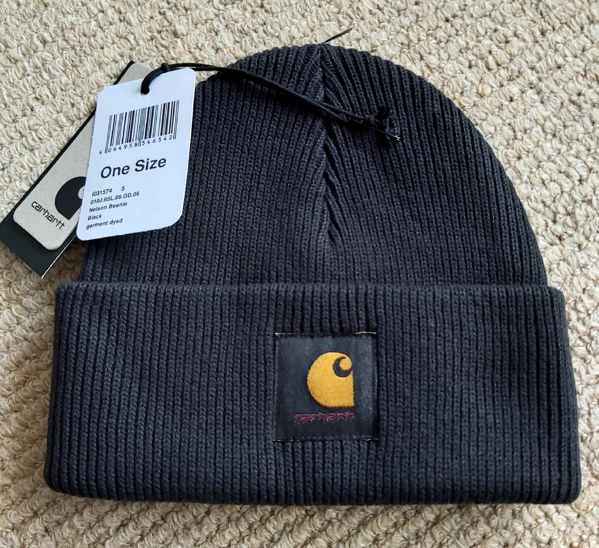 Genuine CARHARTT Black Chunky Cuff BEANIE Hat UNISEX I031574 eBay