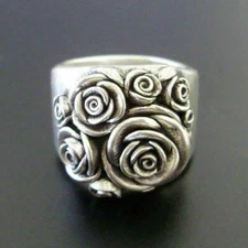 Gorgeous Flower 925 Silver Filled Ring Women Jewelry Party Ring Sz 6-10