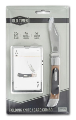 Old Timer 1158651 Folding Knife / Card Deck Combo Pack, 3