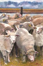 More Sheep : Signed Limited Edition  : SandraWatercolors™ : Farmhouse Decor
