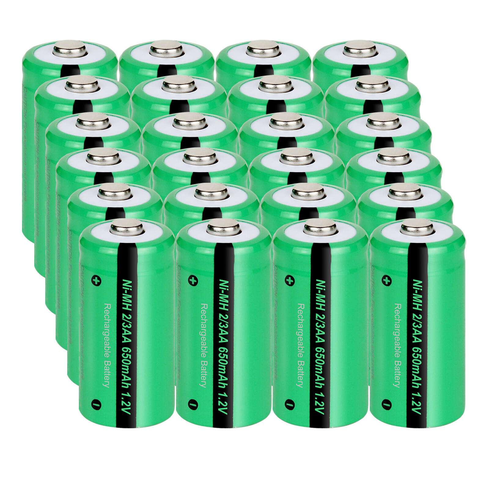 24x Rechargeable Batteries NiMH 2/3AA 1.2V 650mAh Garden Solar Lights Battery US-image