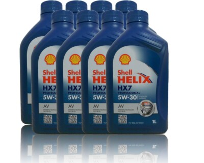 Shell Helix Professional  HX7 AV 5W 30 Motoröl 8x1 Liter VW 50500 VW 50501