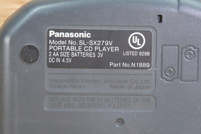 Vintage Panasonic SL-SX279V Portable CD Player, am/fm tuner, Made