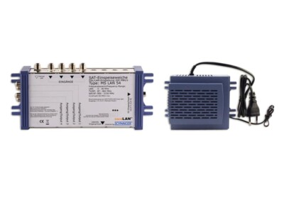 Schwaiger MSLAN54 411 Aktive SAT Quad Einschleusweiche 5/4 Multiswitch LAN NEU