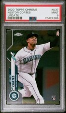 Nestor Cortes RC 2020 Topps Chrome Update U37 Yankees Mariners Graded PSA 9 MINT