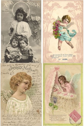 ANGELS, 42 Vintage Postcards Pre-1940 (L6898) - Picture 4 of 11