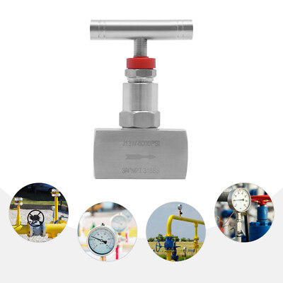 3/4'' Needle Valve 6000 PSI Stainless Steel Straight Needle Valve Hydraulic Flow