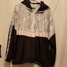 Riley & James Hooded Windbreaker Jacket Women's Size 3xl Half Zipper For Close