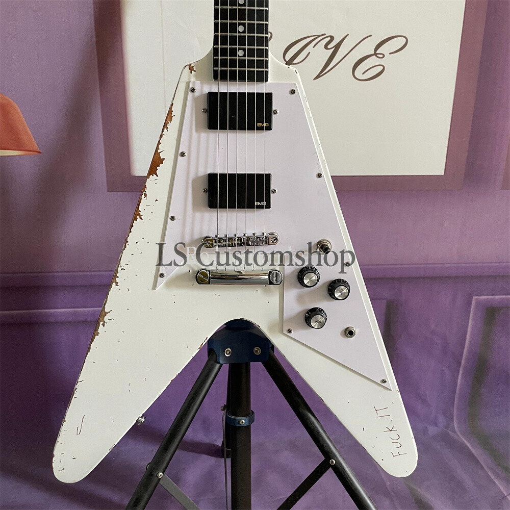 James Hetfield Fly V “Kill 'Em All” Electric Guitar Metallica Aged