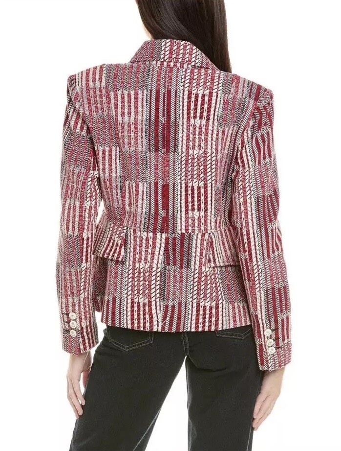 Cabi Small Patchwork Nautical BlazerRed White Nav… - image 19