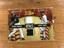 2004 LEATHER AND LUMBER FRANK THOMAS/KERRY WOOD CHICAGO RIVALS DUAL JERSEY /250