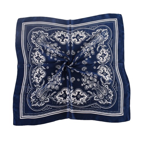 Lady Hair Scarf Neckerchief Scarves Cashew Flower Satin Square Silk Scarf Shawl - Picture 32 of 33