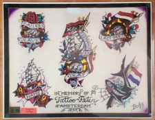 Vintage Traditional Bill Loika Shop Used Tattoo Flash Sheet Sacred Art Chico 17