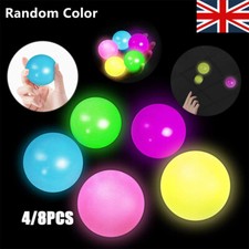 4-8Pcs Sticky Balls Ceiling Stress Relief Stress Kid Luminous Fidget Toy Gift UK