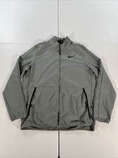 Nike Dri-Fit Woven Jacket Mens L Gray Warm Up Training Jacket 928022-036 A4