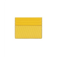 New Fendi FF Logo Print Sunflower Yellow Leather Card Case Wallet
