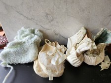 Vintage Baby Booties, One Pair by Stork Baby Shoe- lot of 3